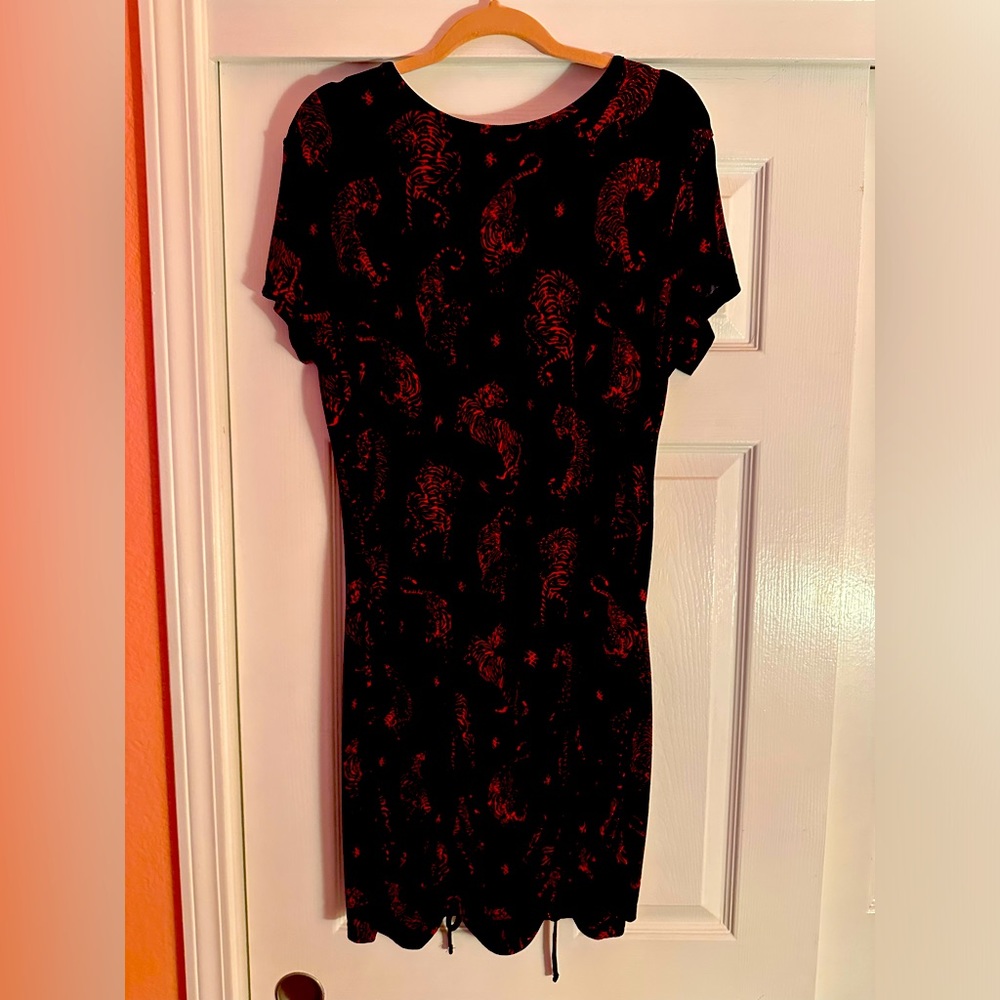 Red and Black Tiger Sinch Dress